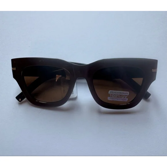 Free People Sunglasses NWT Brown with Gold Accents - Picture 3 of 5